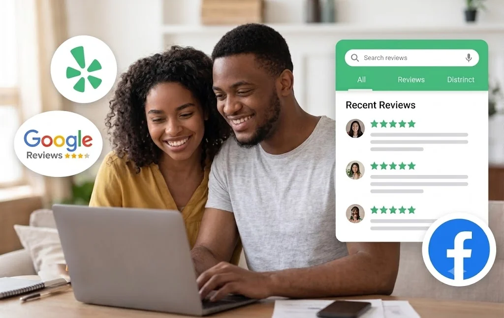 Couple Checking on their laptop